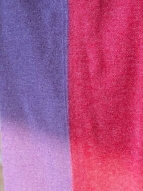 Loom Weave Color Block Travel Blanket Organic Cotton Red + Purple Hand Crafted